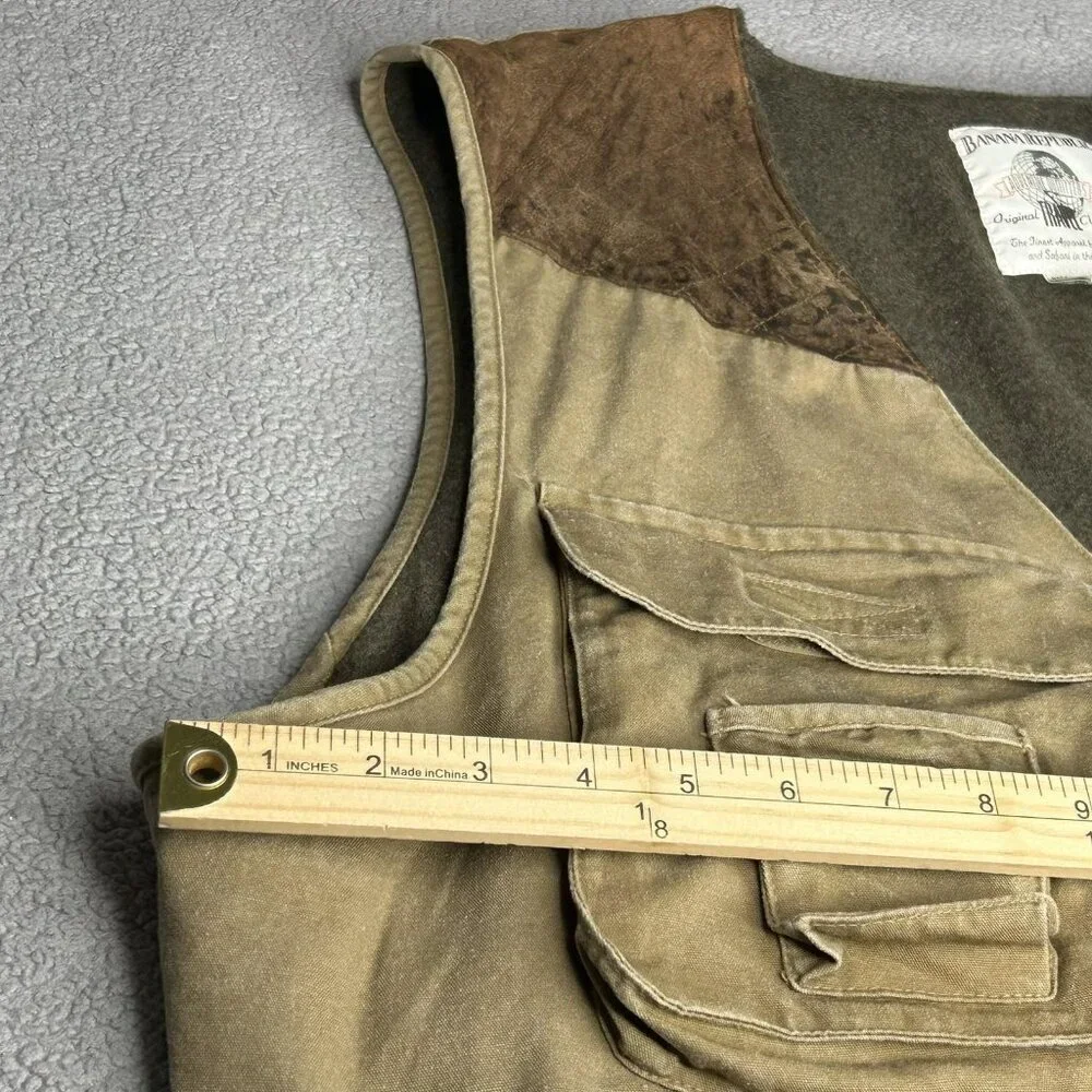 Banana Republic Khaki Brown Utility Field Vest Safari